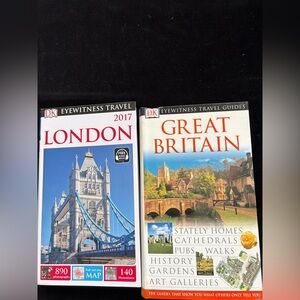 Two Eyewitness Travel Guides of London & Great Britain Good Condition